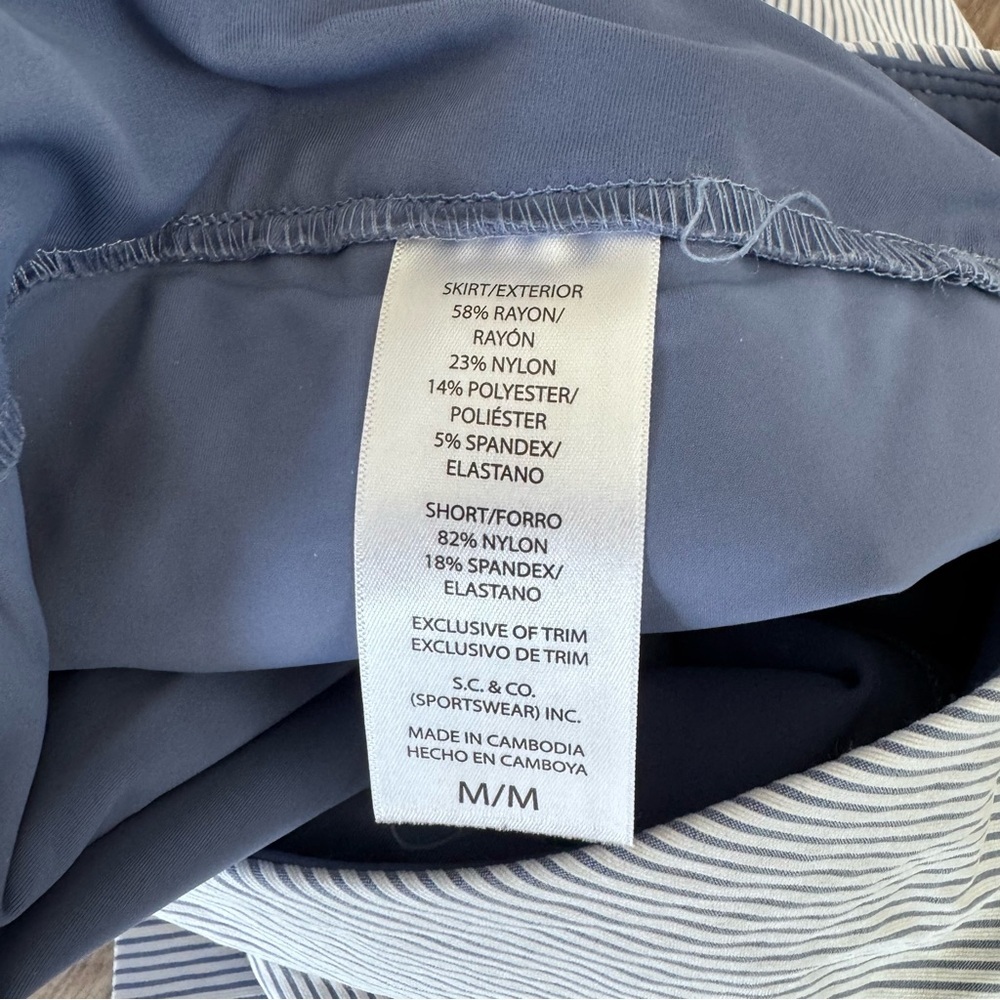 SC&CO Comfortable Stretch Double Wraparound Skort - Striped Blue & White - Picture 4 of 9